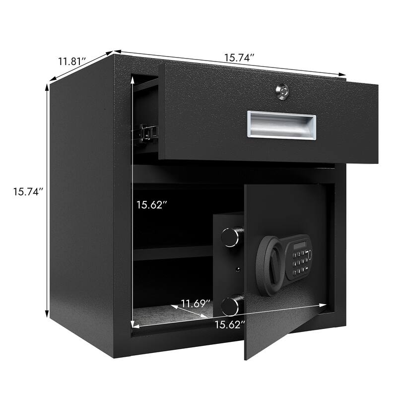 Anmytek Digital Electronic Security Safe Box Black Alloy Steel Anti Theft Money Case 169 Cubic Feet