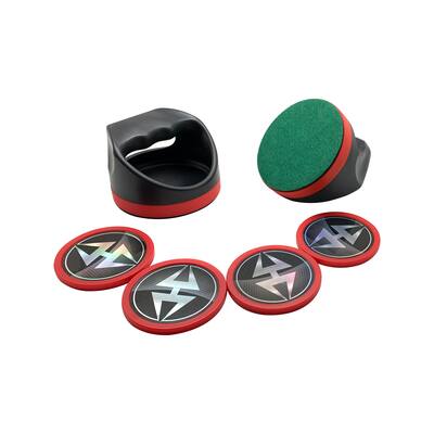 Hathaway Air Hockey 4-in Strikers and 3-in Pucks - Black and Red