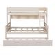 preview thumbnail 6 of 7, Twin Over Full Bunk Beds with Twin Size Trundle-Bed & 4 Storage Shelves, Solid Wood Bunk Bedframe with Ladder and Guard Rail