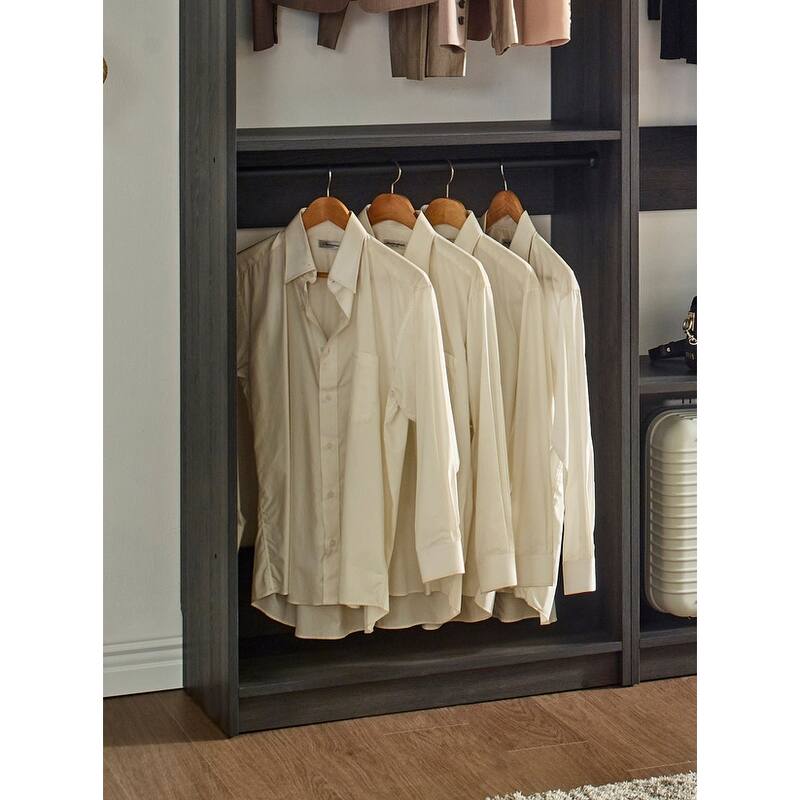 Prosper Gray Freestanding Walk in Wood Closet System