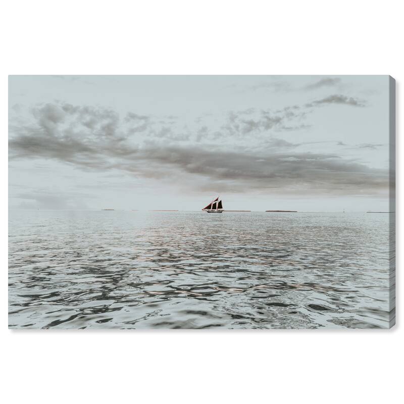 Wynwood Studio Canvas Nautical and Coastal Look at the Horizon Gray and Nautical & Coastal Wall Art Canvas Print