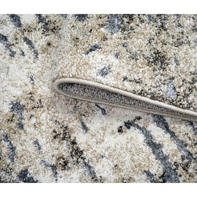 Denver Slate Cream Contemporary Area Rug