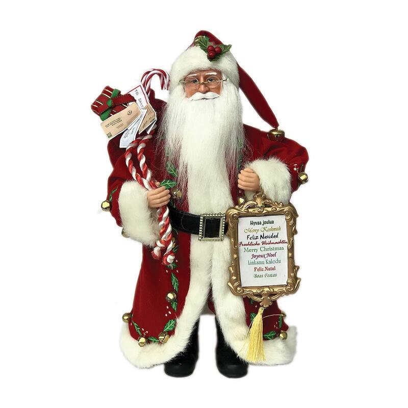 16" Standing "Merry Christmas" Santa Claus Figurine