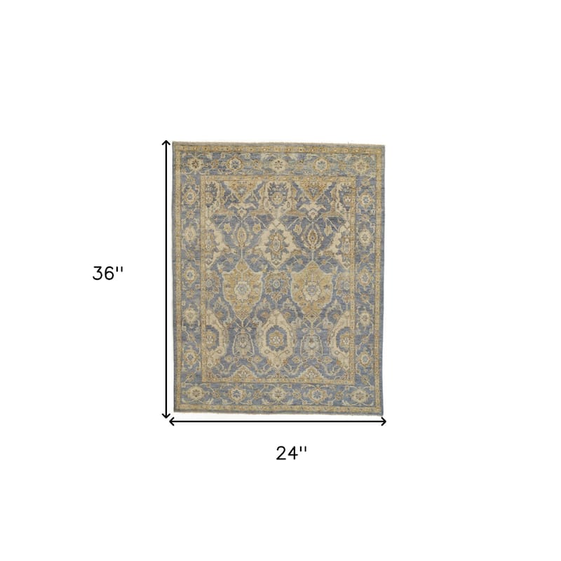 Subem Floral Stain Resistant with Fringe Soft Area Rug By HomeRoots - 2' x 3'