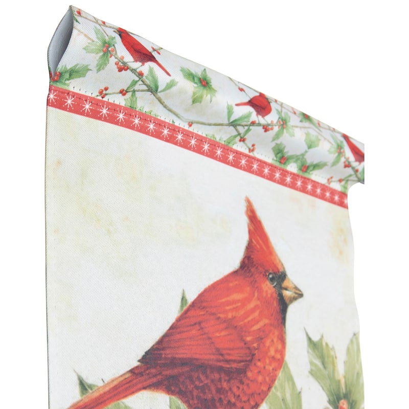 Cardinal Holly Berry Branch "Welcome" Christmas Outdoor Flag 28" x 40"
