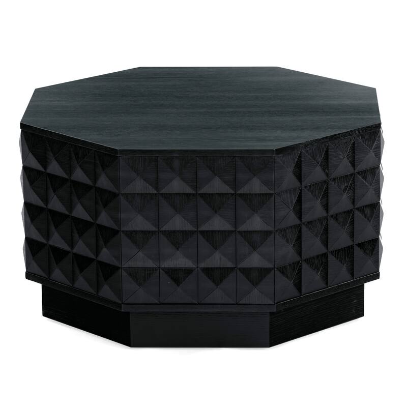 SAFAVIEH Couture Patty Wood Octagon Coffee Table - 34"W x 34"D x 18"H - Black