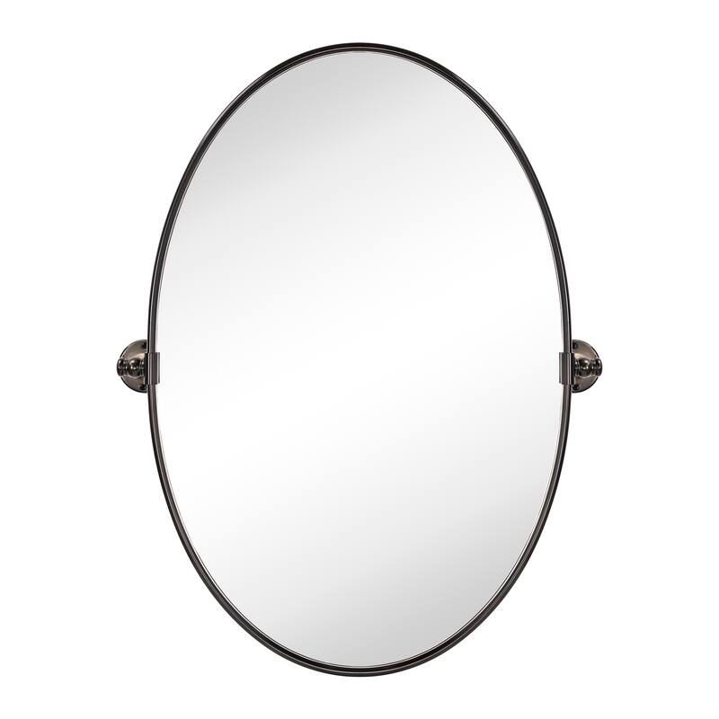 TEHOME Luecinda Oval Metal Wall Mirror - 30" x 23" - Rubbed Bronze