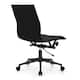 Set of 2 Modern Office Chairs, Upholstered PU Leather Ribbed Armless Mid Back with Metal Frame, Adjustable Height, Tilt