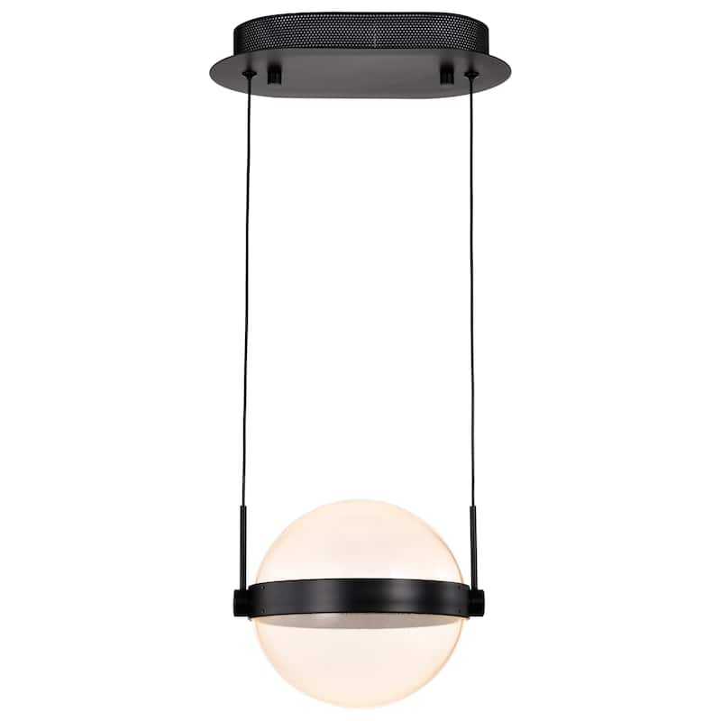 Arvada 8 Inch LED Pendant Matte Black Silk Screened Acrylic Lens - Matte Black
