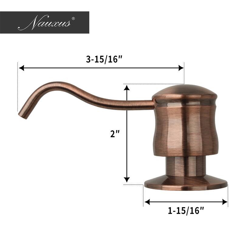 Built in Copper Soap Dispenser Refill from Top with 17 OZ Bottle - 3 Years Warranty