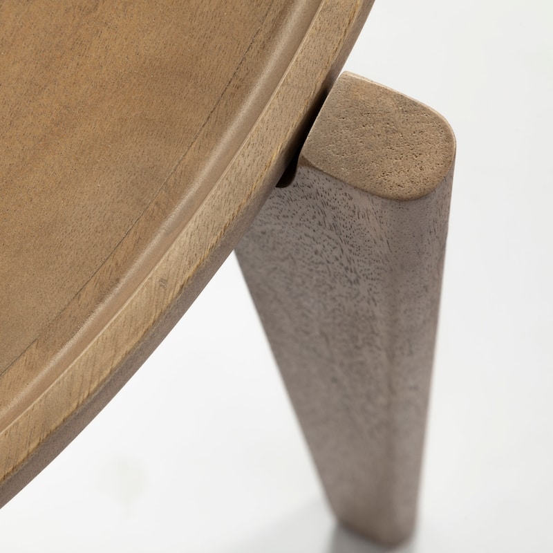 Cleaver I Medium Brown Solid Wood Round Accent Table
