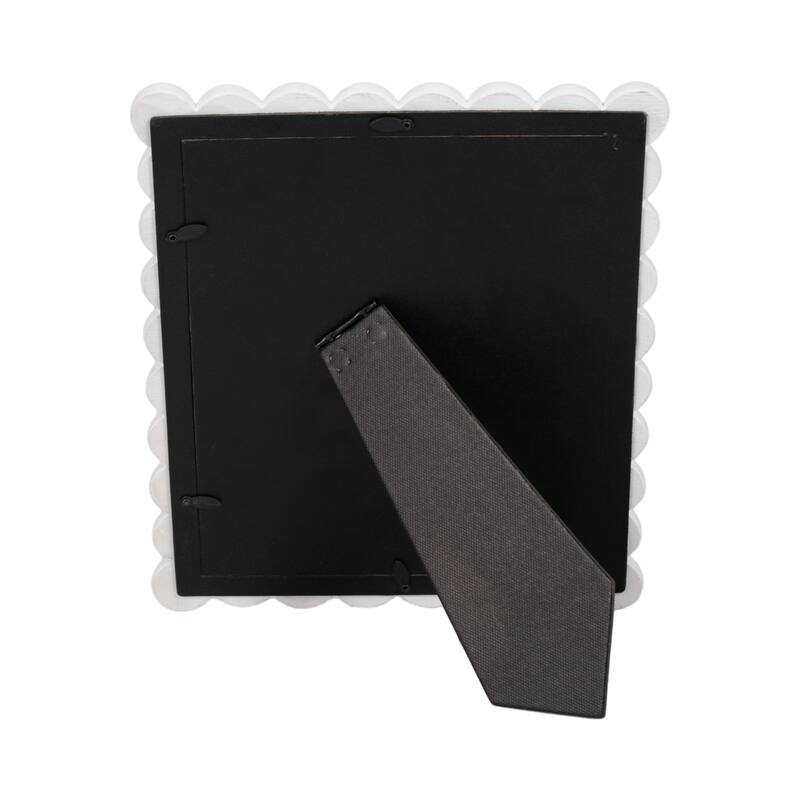 Resin Scalloped Edge Decorative Photo Frame - White
