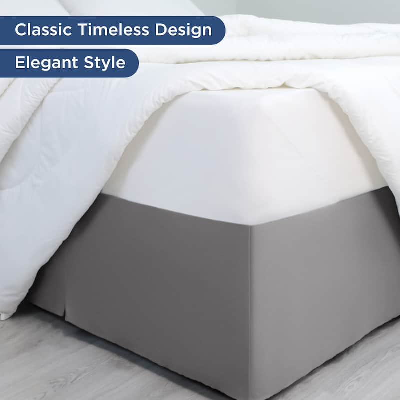 Martex Solid Tailored Pleated Lightweight 21-inch Drop Bed Skirt