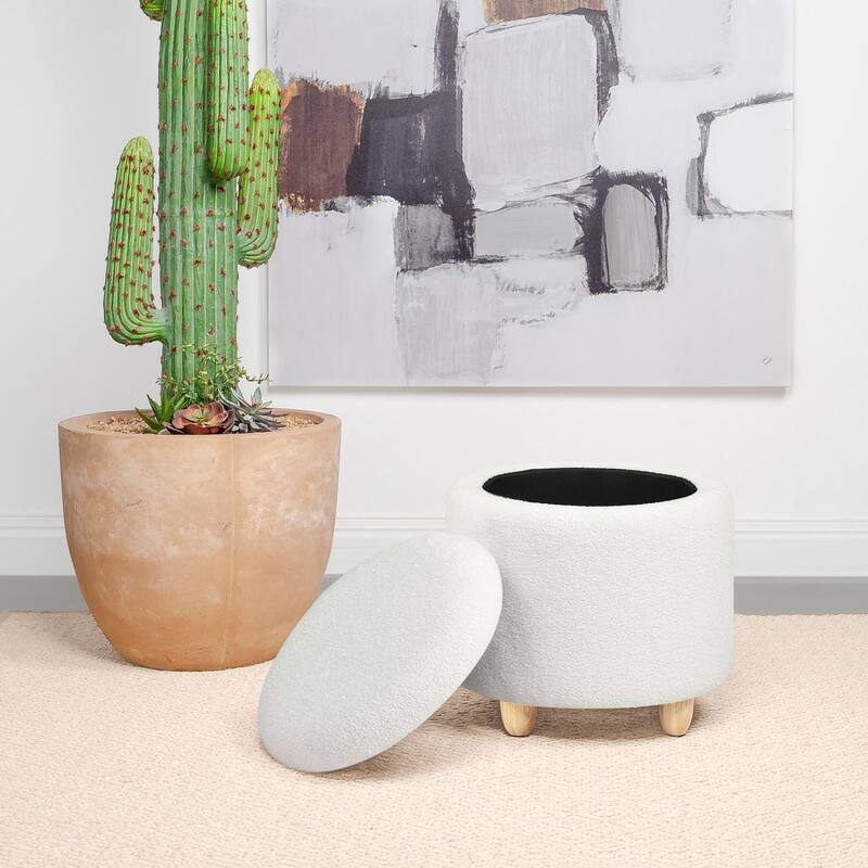 Corvair Upholstered Round Storage Ottoman
