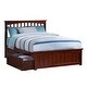 preview thumbnail 4 of 4, Mission Full Platform Bed with Matching Foot Board with 2 Urban Bed Drawers in Walnut