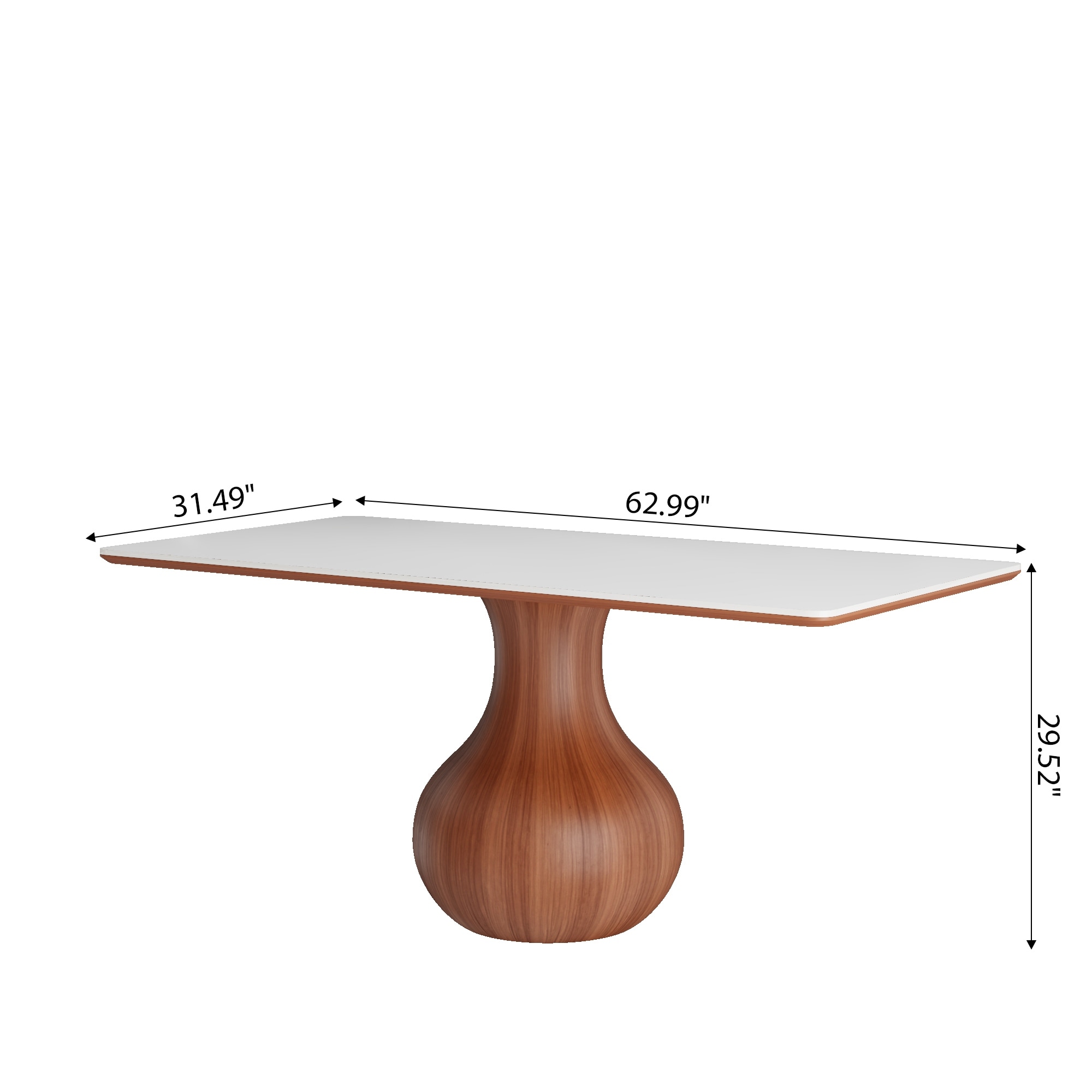 Mid-century Kitchen Table Dining Room Table 63"/71"