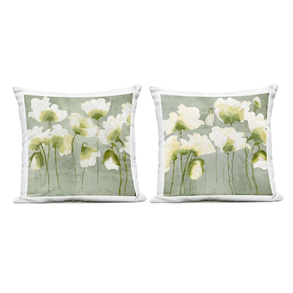 Stupell Charming White Blooms Printed Outdoor Throw Pillow Design by Vanessa Austin (Set of 2)