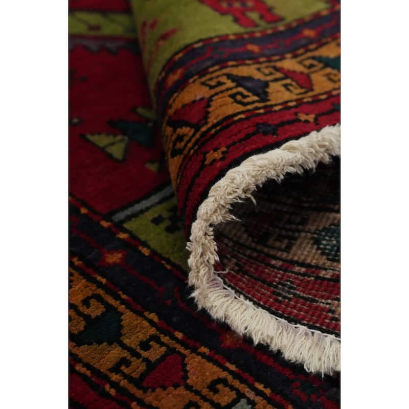 Hand Knotted Oriental 100% Wool Carpet Traditional Tribal Red Tabriz Runner Rug - 9' 9'' X 3' 1''