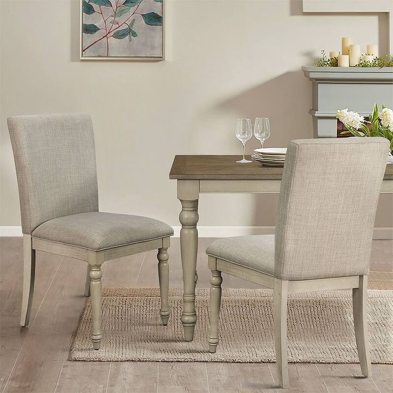 Set of 2 Farmhouse Dining Chair Dining Room Chair Side Chair - LIGHT GREY