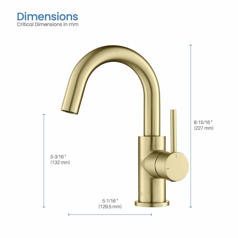 Circular Single Handle High-Arc Bathroom Sink Faucet with Pop Up Drain