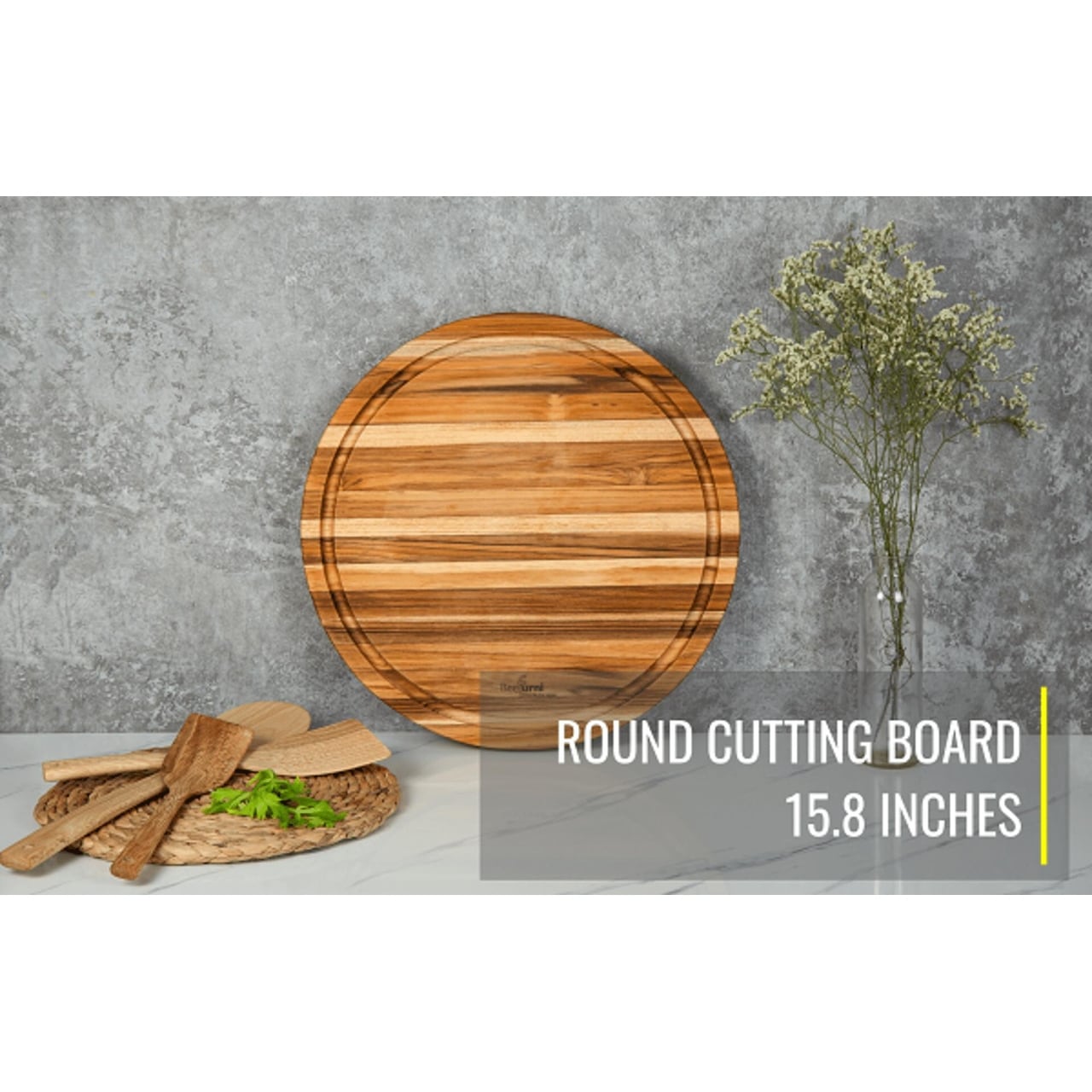 20 in. L x 15 in. W x 1.25 in. H Kitchen Rectangular Solid Wood Reversible  Chopping Board Set with Juice Groove