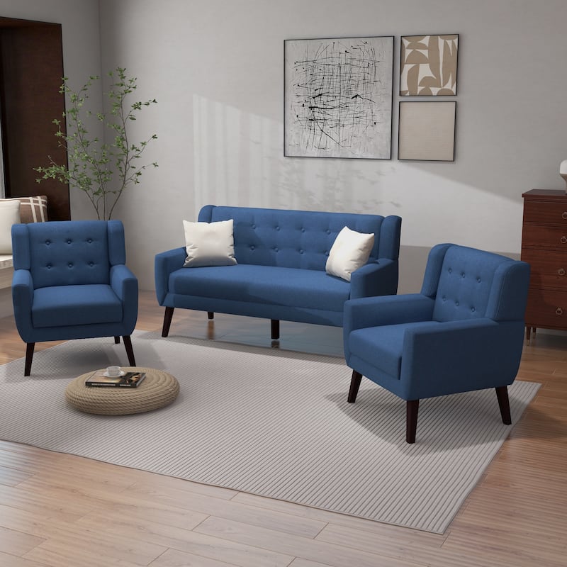 Cotton/ Linen Look Fabric Modern Accent Chair Armchair