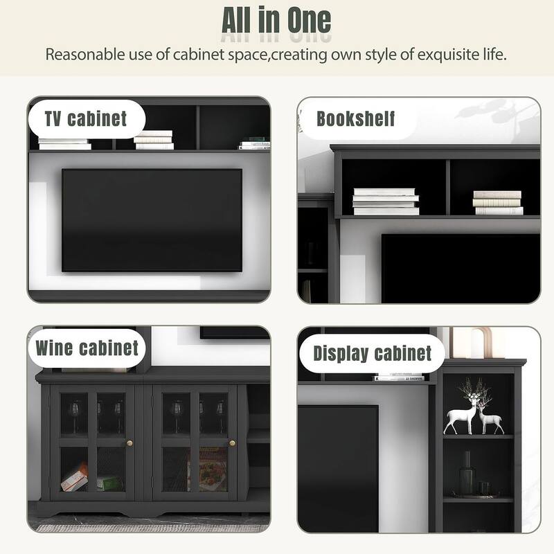 Modern Minimalist Entertainment Wall Unit Sets with TV Stand for TVs Up to 70"/75''