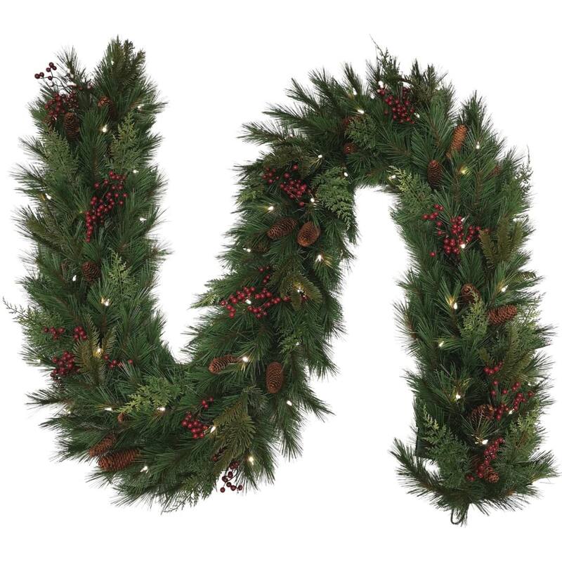 Plymouth Garland with Dual Color Lights - Battery Operated - 9'