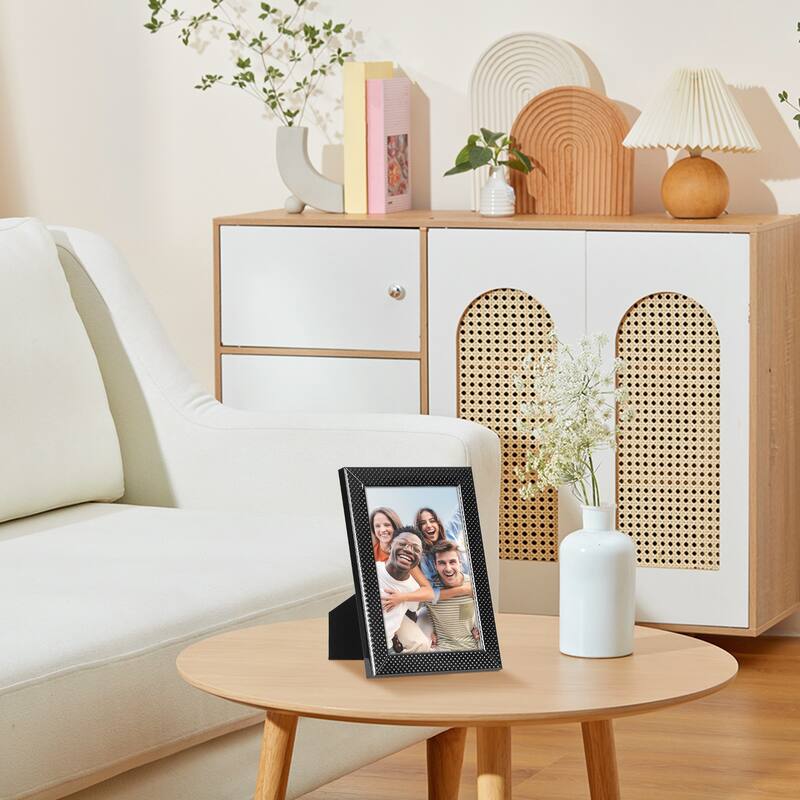 Simple Picture Frames, Metal Photo Frame with Real Glass, Display for Wedding Gift Home Tabletop Decor - Black - 3.5x5