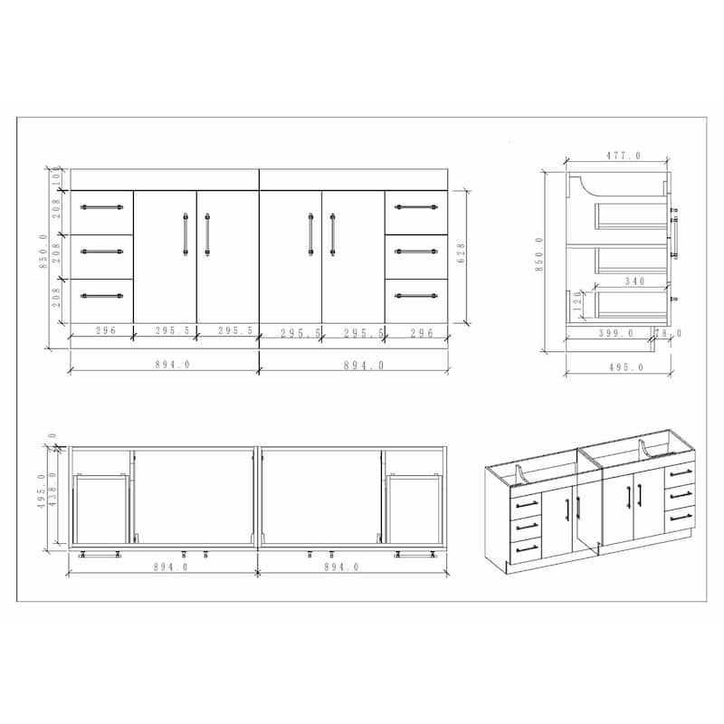Eliza 60'' Freestanding Vanity with Double Sink