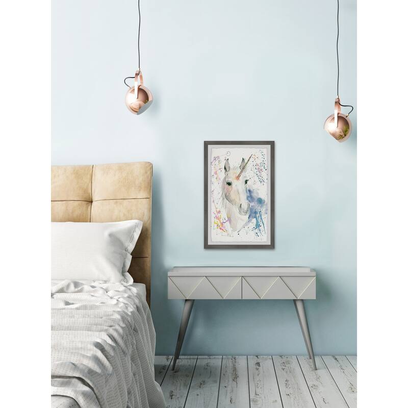 Fantasy Unicorn Framed Wall Art, Elegant Home Touch - Sophisticated Artwork for Refined Décor