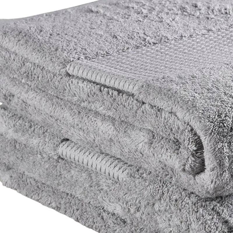 HomeRoots Set of Two Light Gray Cotton 30" X 54" Quick Dry Terry Cloth Bath Towels - 54.00' X '30.00' X '1.00