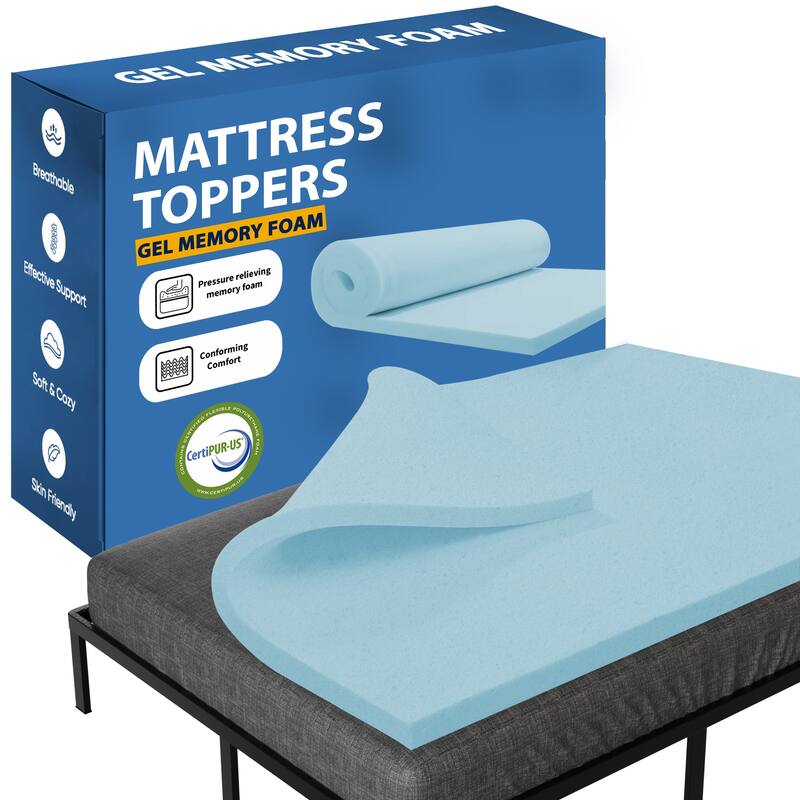 Onetan 2-Inch High Density Gel Foam Mattress Toppers, Add Comfort To Mattress