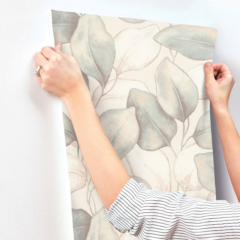 A-Street Prints Evanthe Aqua Vine Wallpaper