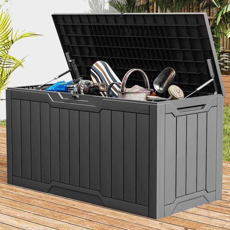 100 Gallon Outdoor Storage Waterproof Deck Box - N/A - Grey