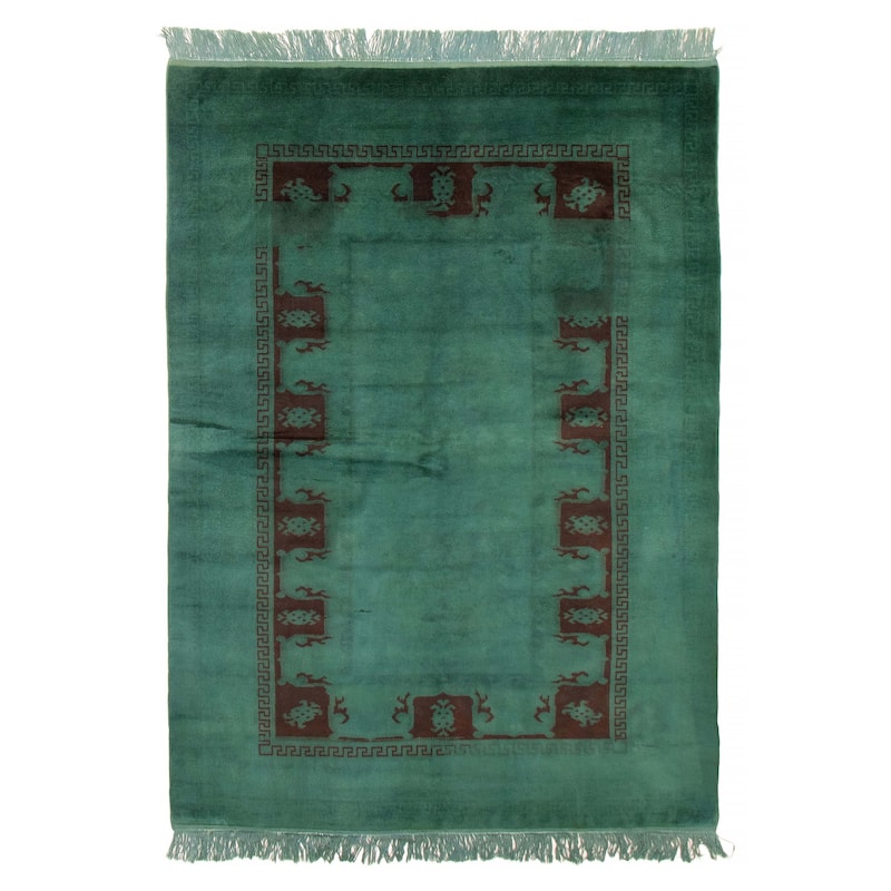 ECARPETGALLERY Hand-knotted Color Transition Green Wool Rug - 5'9 x 8'2 - Green - 5'9 x 8'2