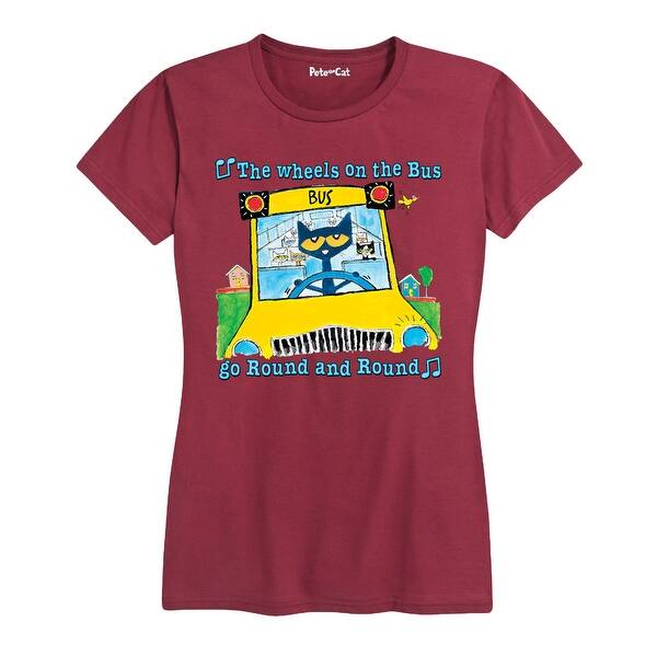 Shop Pete The Cat Wheels On The Bus Multi Women S Short Sleeve Graphic T Shirt Overstock 20867483