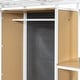 preview thumbnail 12 of 15, White Twin Loft Bed with Desk and Built-in Wardrobe, Metal High Loft Bed with Storage Shelves, Clothes Rail,Built-in Curtains