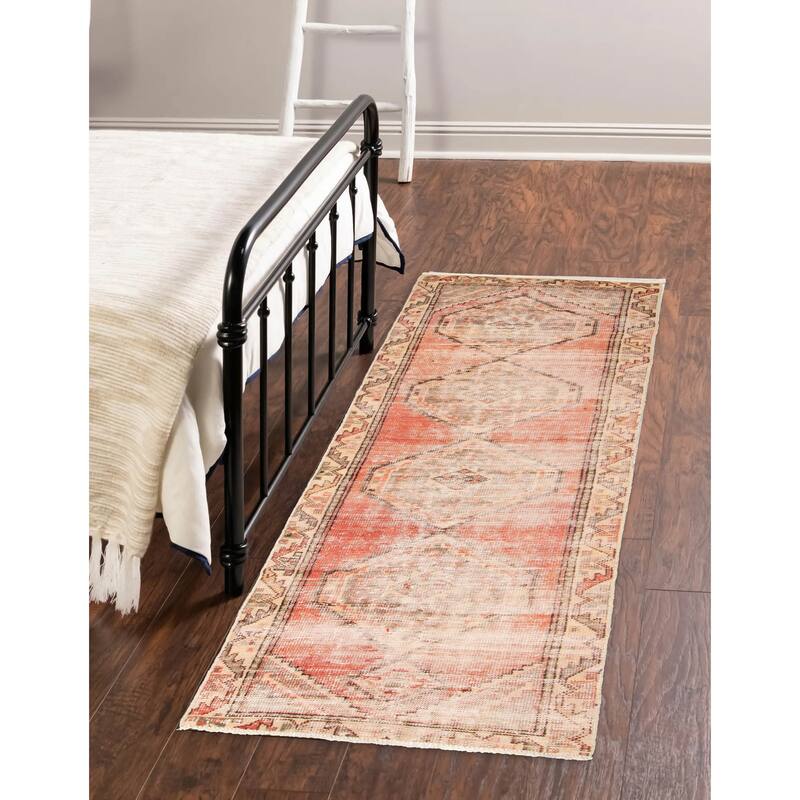 ECARPETGALLERY Hand-knotted Antalya Vintage Red Wool Rug - 2'11 x 9'2