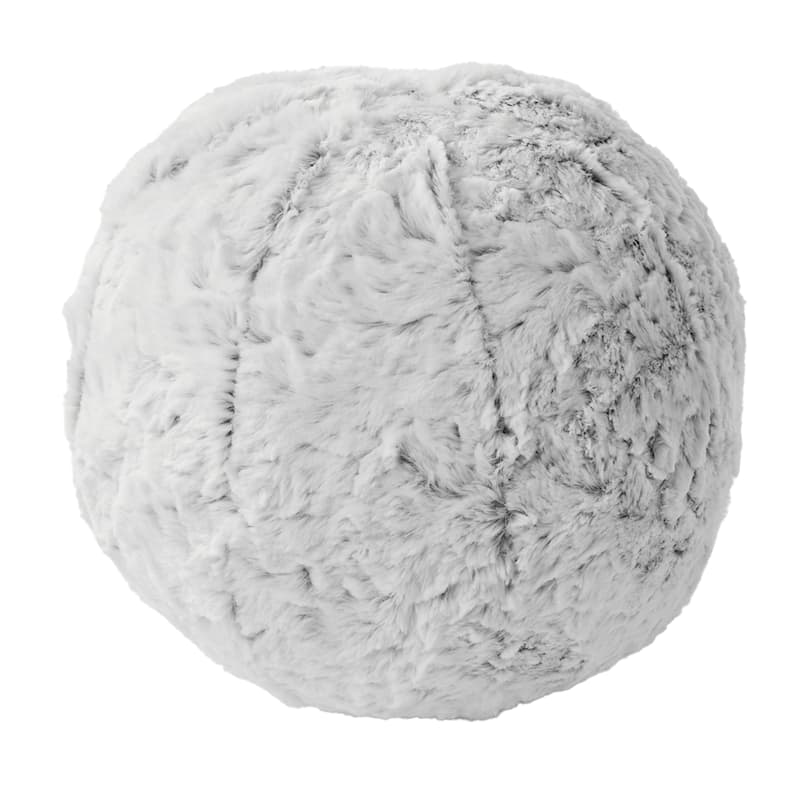 Sorra Home Faux Fur Indoor Ball Pillow