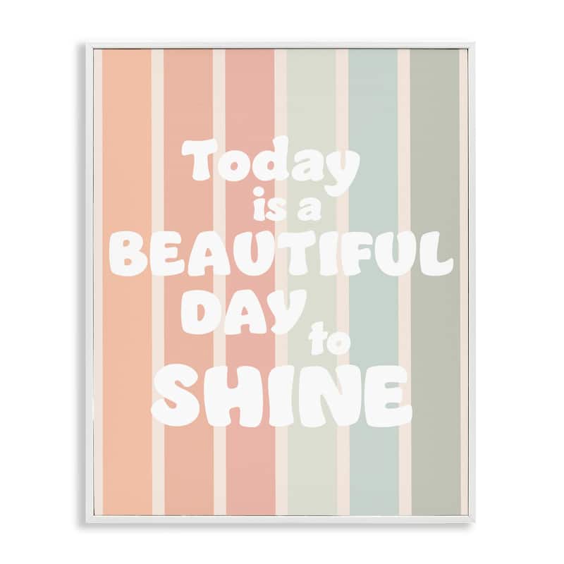 Stupell Beautiful Day To Shine Framed Giclee Art Design By Leah Straatsma - 24 x 30 - White