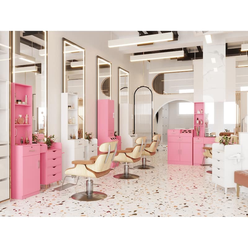 With concise design,Salon Station Barber Stations Styling Station Barber Beauty Spa Salon Equipment Set with Mirror