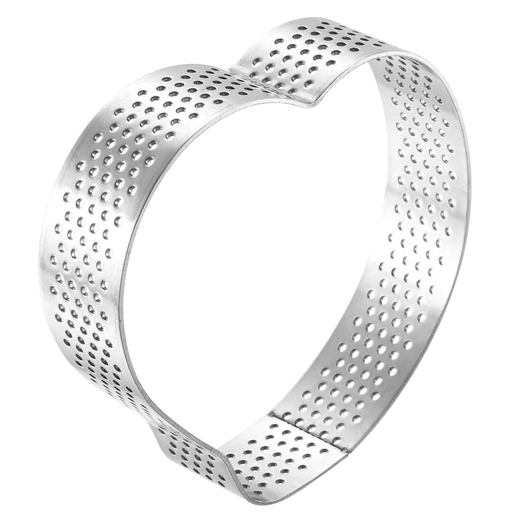 Stainless Steel Cake Ring 3.1" x 3.1" Heart Shaped Baking Mold, Silver
