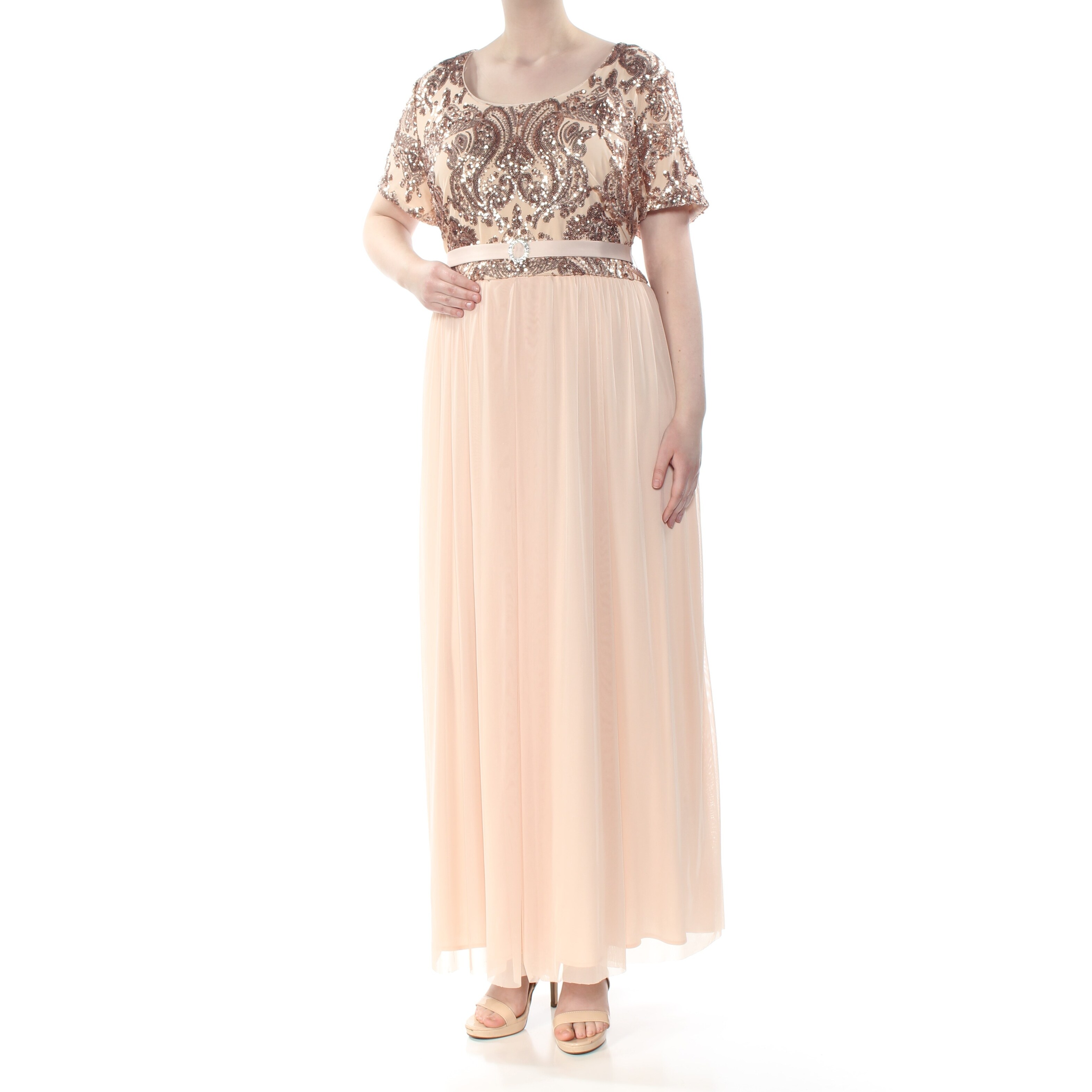 plus size beige formal dresses