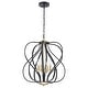 preview thumbnail 5 of 10, 4-Light Mid-Century Modern Black and Gold Linear Geometric Pendant Light - 17.72 in. W x 20.47 in. D x 20.47 in. H