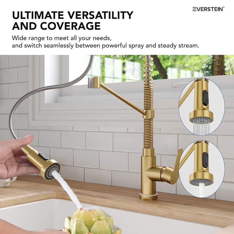 Kitchen Sink Faucet with Pulldown Sprayer Single Handle Spring Pulldown Kitchen Faucet