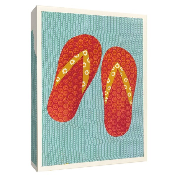PTM Images 9-154801 PTM Canvas Collection 10" x 8" - "Flip Flop Fun III" Giclee Shoes Art Print on Canvas