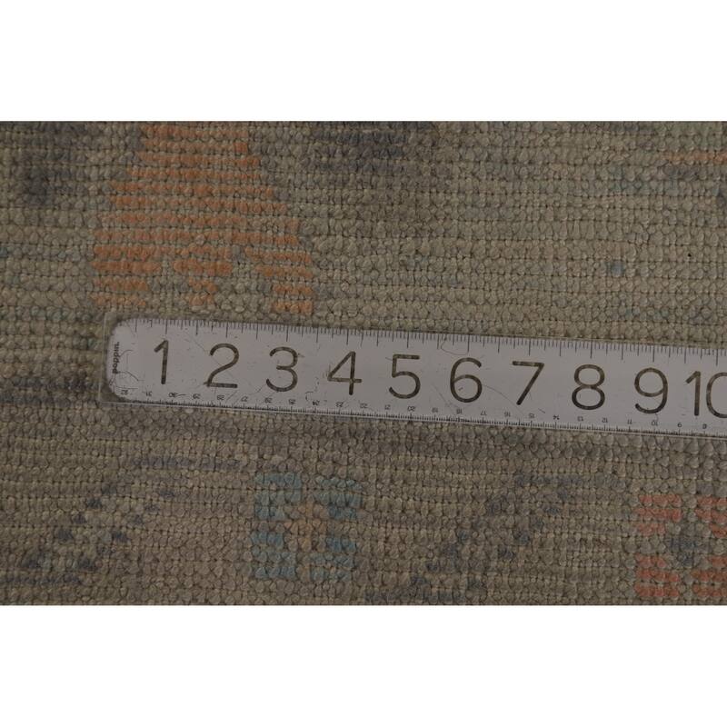 Hand Knotted Oriental 100% Wool Carpet Transitional All-Over Greys & Charcoal Oushak Area Rug - 12' 9'' X 9' 0''