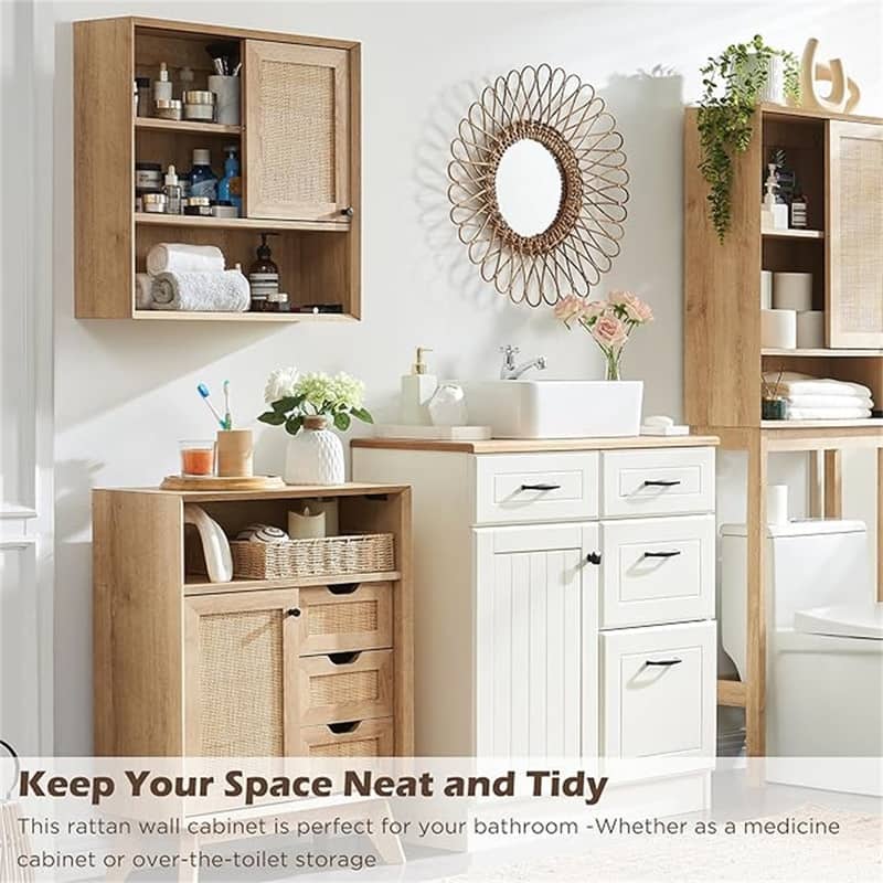 Bathroom Wall Cabinet - 7.8"D x 23.5"W x 24"H