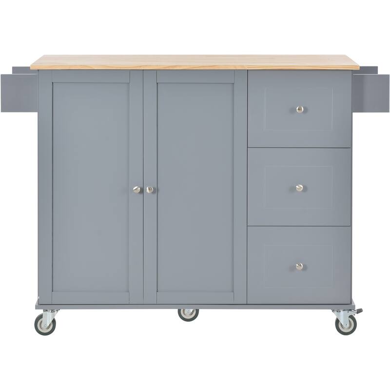 Drop Leaf Kitchen Island Portable Kitchen Cart Cabinet